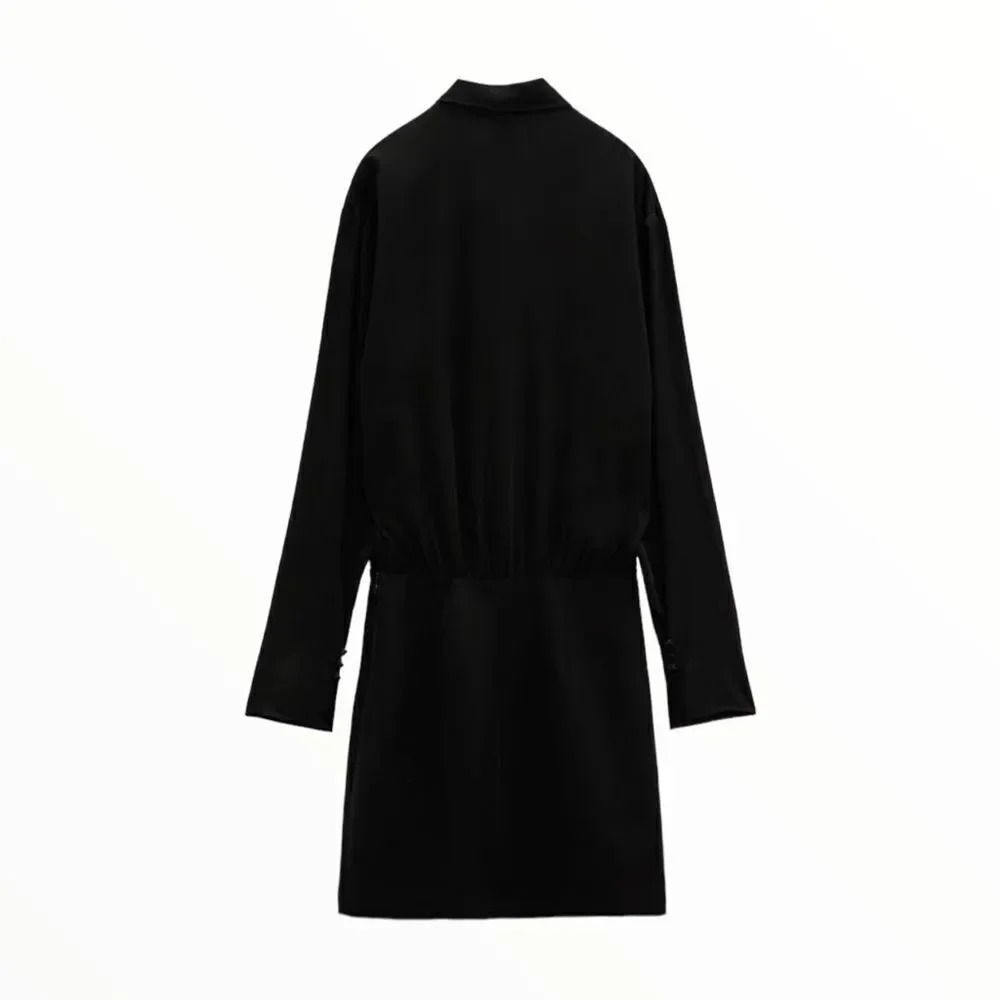 ZARA | Black | TIED MINI DRESS - Picture 3 of 12